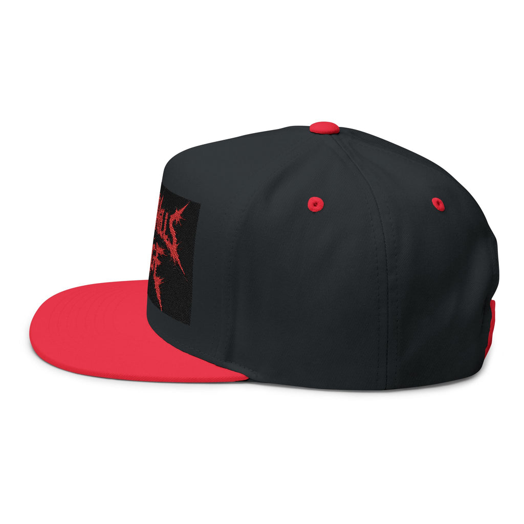 Dewey Hills Forge Embroidered Flat Bill Cap — Red Metal Logo Snapback