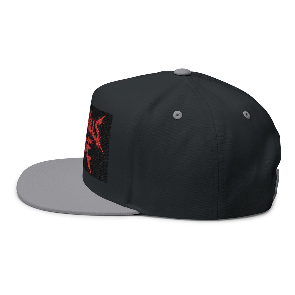 Dewey Hills Forge Embroidered Flat Bill Cap — Red Metal Logo Snapback