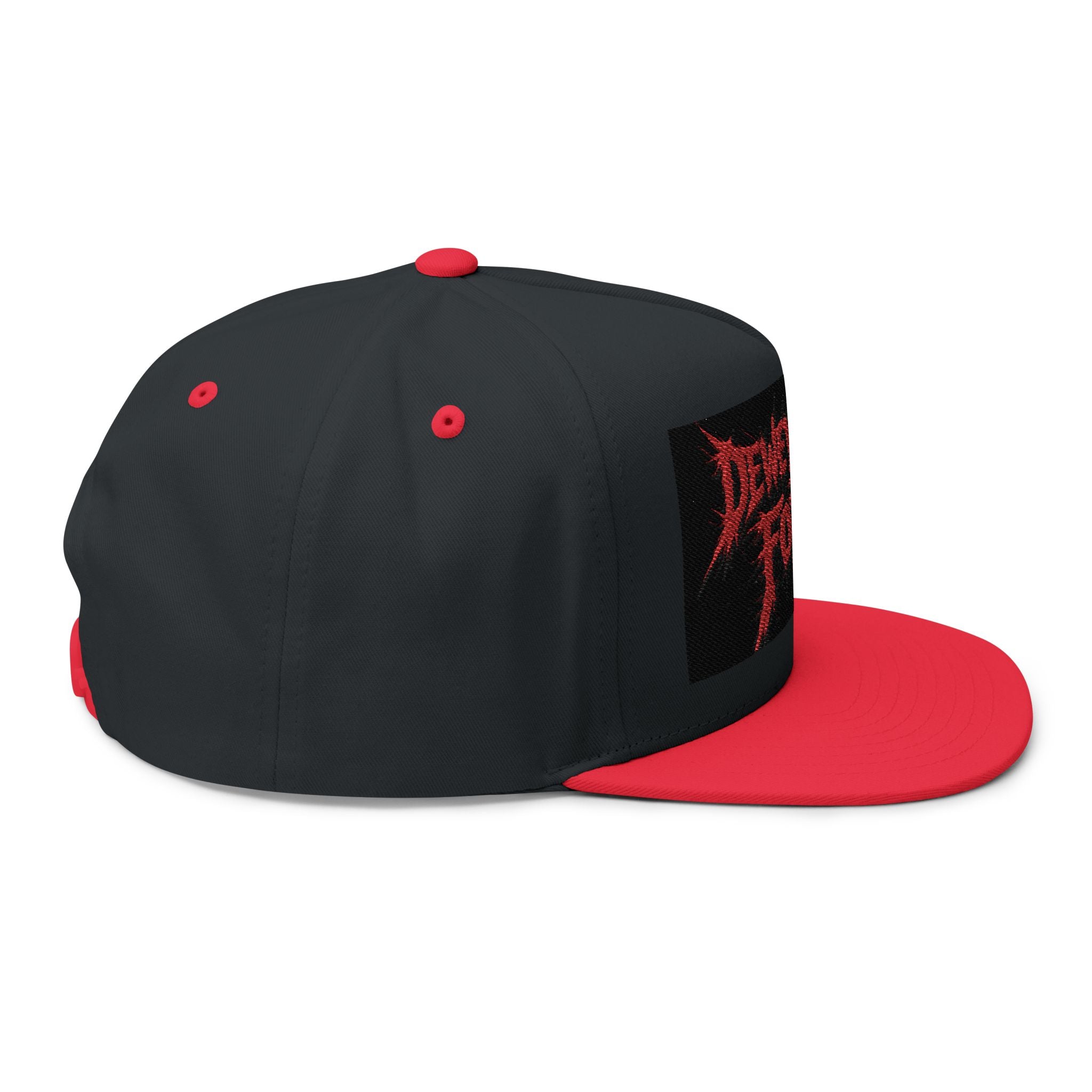 Dewey Hills Forge Embroidered Flat Bill Cap — Red Metal Logo Snapback