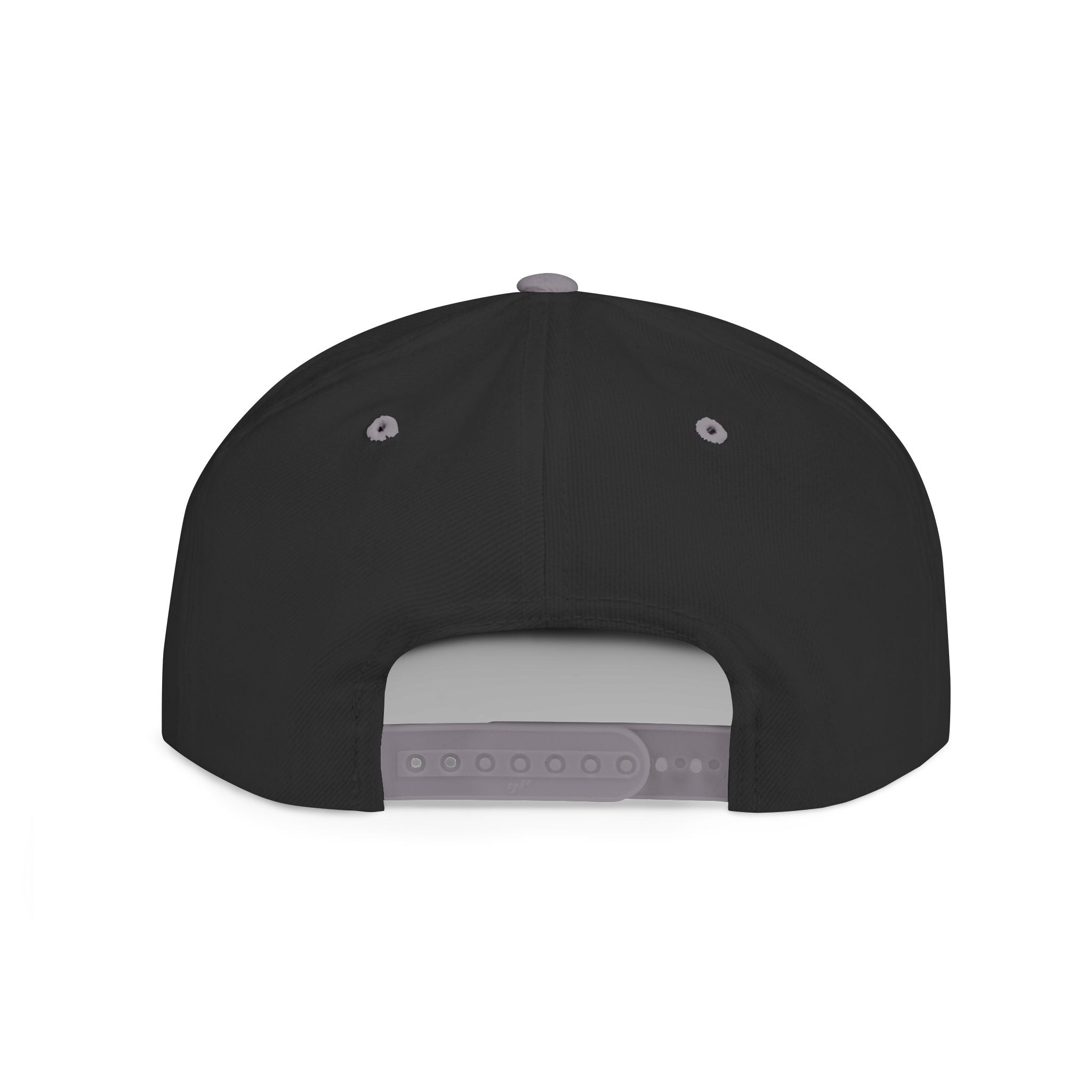 Snapback Hat — Embroidered Gas Mask Character Flat Bill Cap