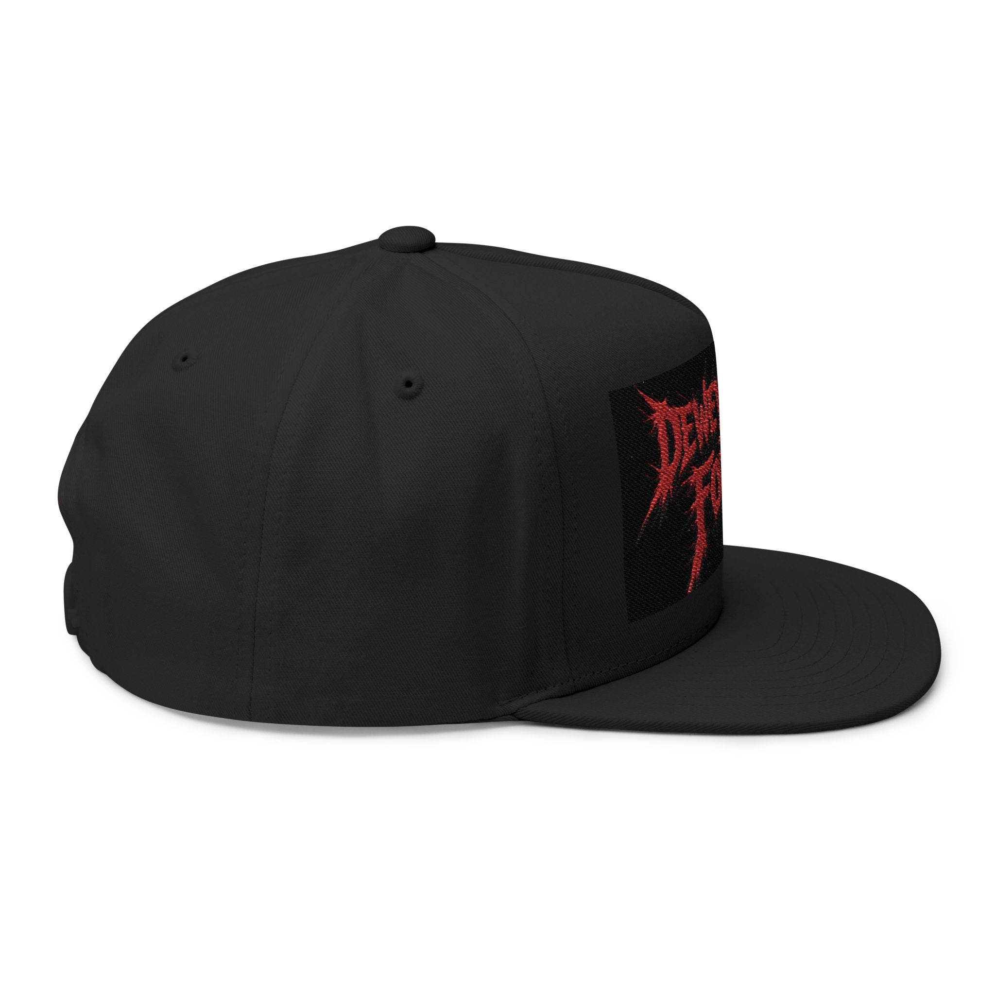 Dewey Hills Forge Embroidered Flat Bill Cap — Red Metal Logo Snapback