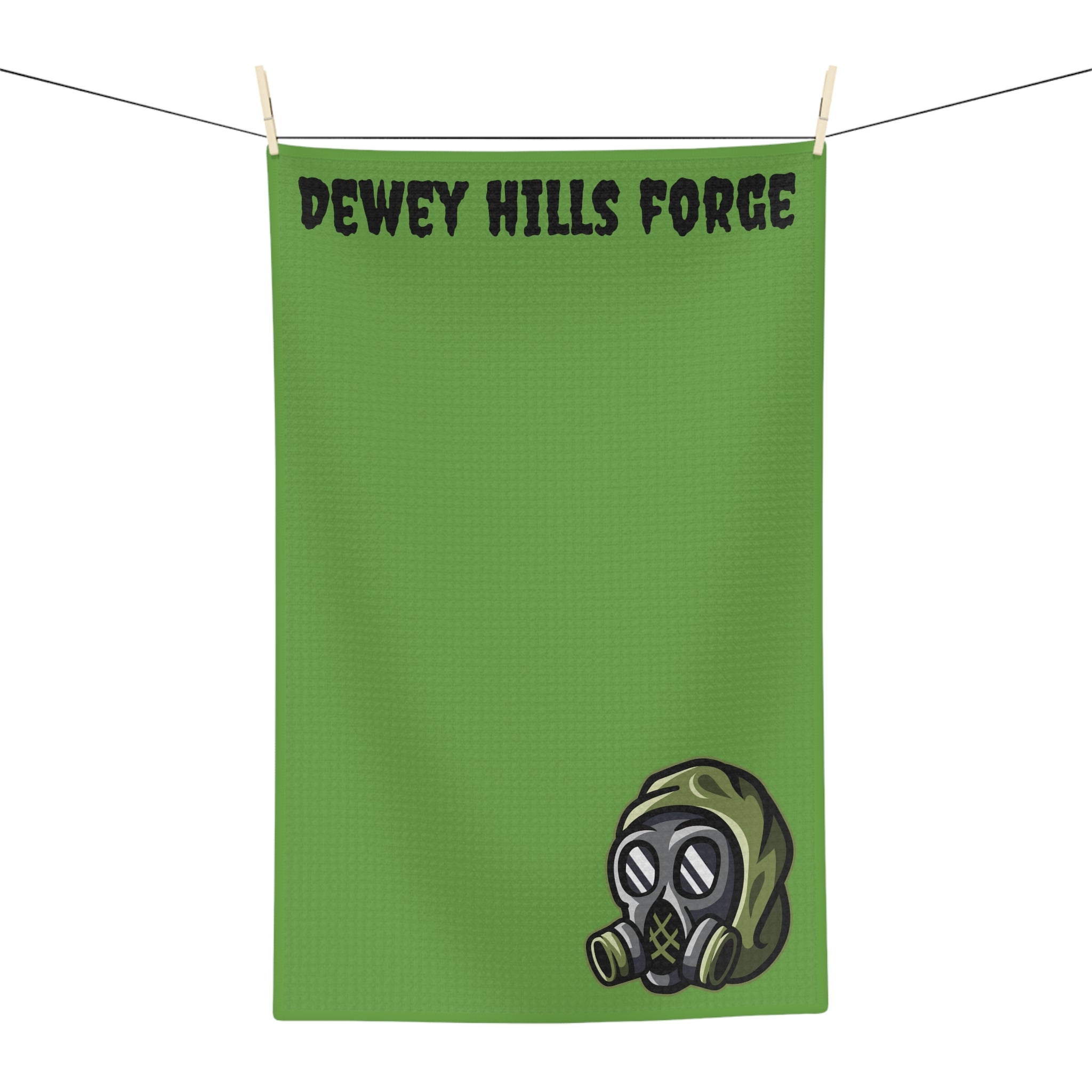 Dewey Hills Forge Microfiber Tea Towel — Gas Mask Logo Kitchen Towel
