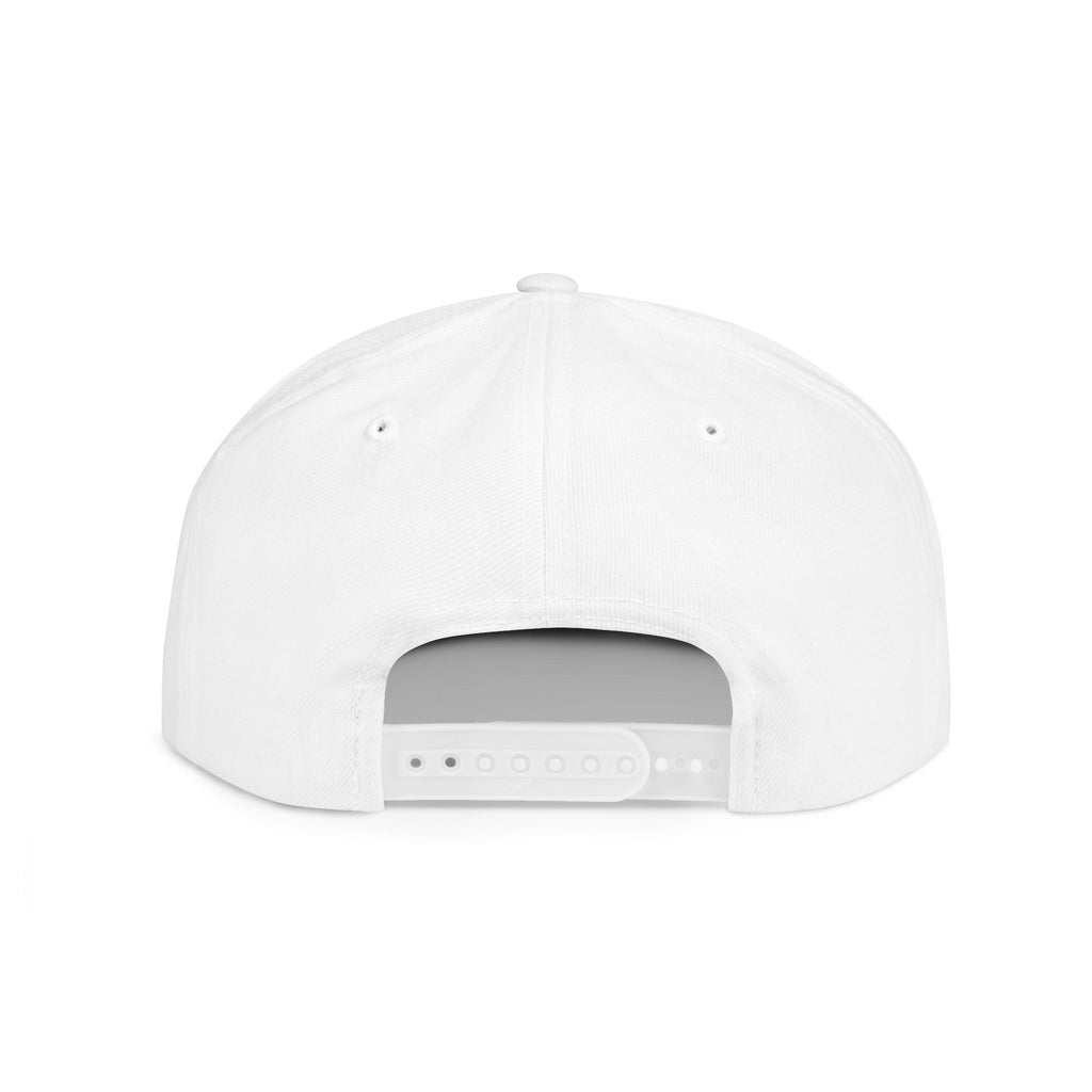 Snapback Hat — Embroidered Gas Mask Character Flat Bill Cap